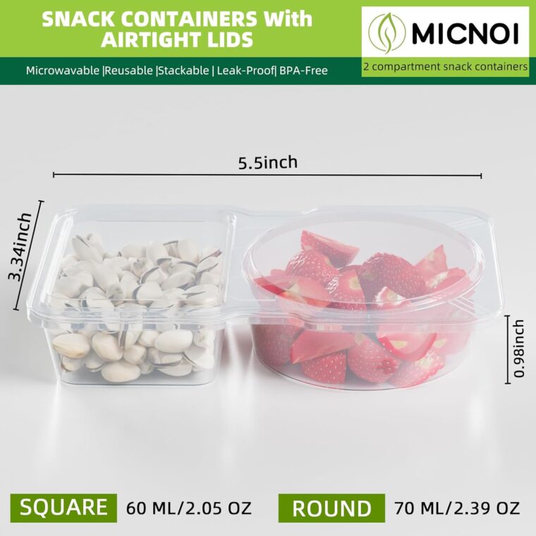 Reusable 2 Compartment Condiment Containers with Lids - Image 6