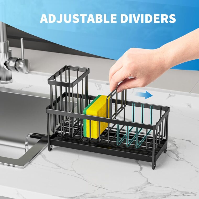 Cisily Black Sponge Holder for Kitchen Sink - Image 5