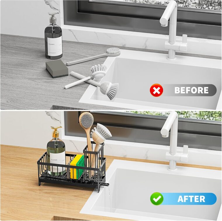 Cisily Black Sponge Holder for Kitchen Sink - Image 7