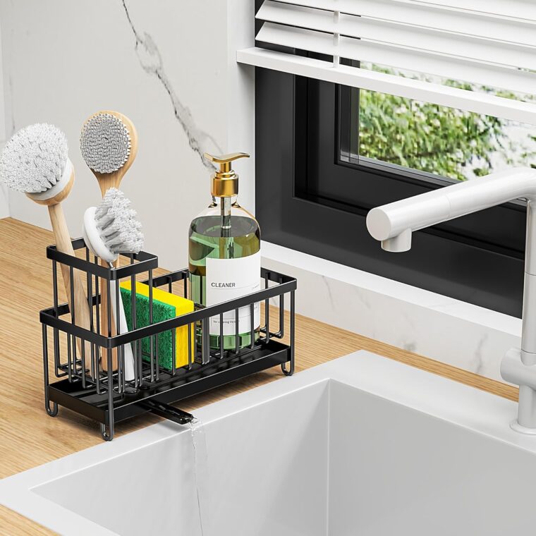Cisily Black Sponge Holder for Kitchen Sink - Image 8