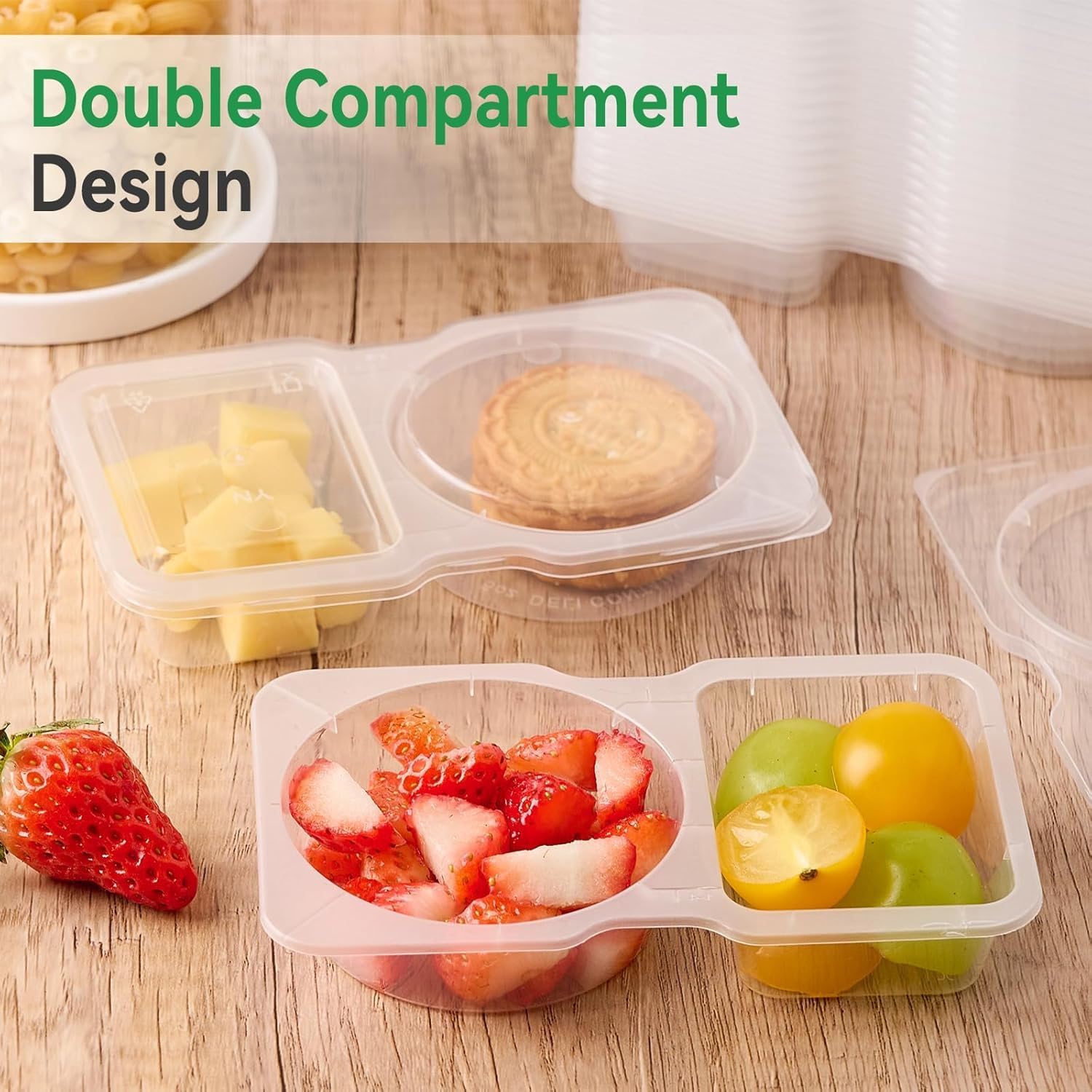 Reusable Snack Containers with Lids and Compartments for Picnics and Food Storage - Image 4