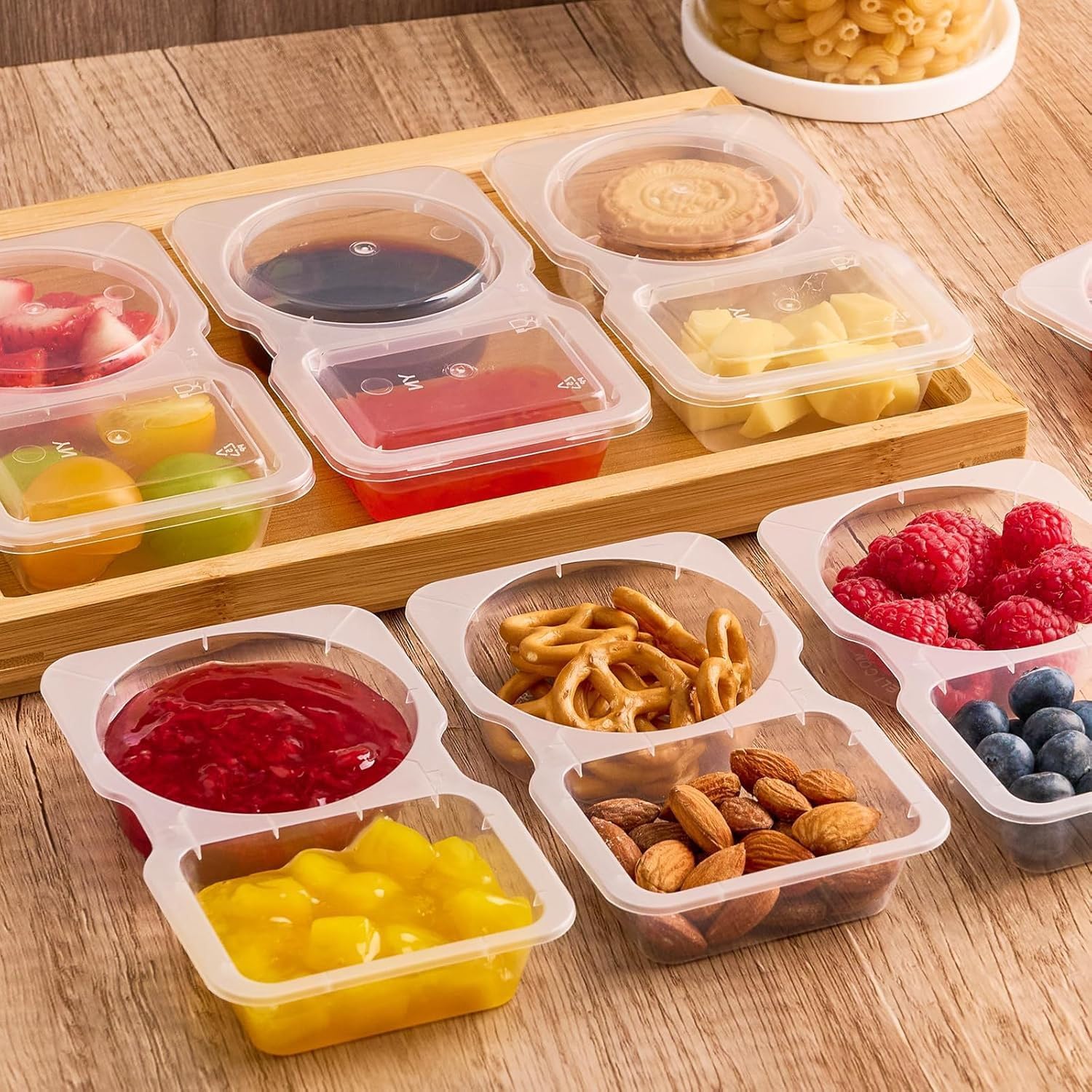 Reusable Snack Containers with Lids and Compartments for Picnics and Food Storage - Image 6