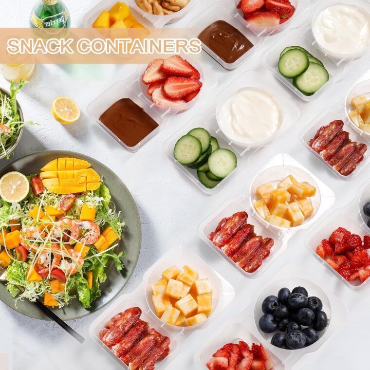 Reusable Snack Containers with Lids and Compartments for Picnics and Food Storage - Image 7