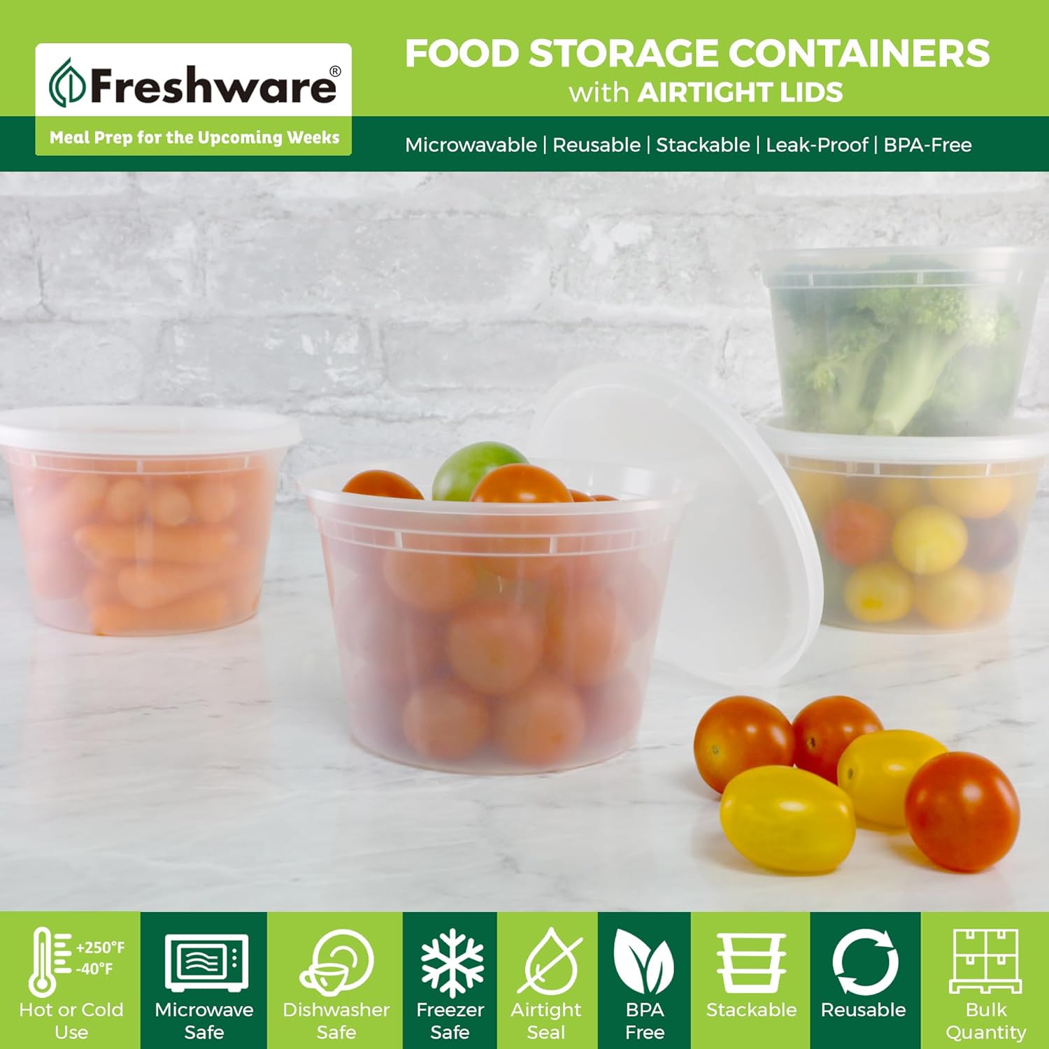 Freshware 50 Piece Food Storage Container Set - Image 3
