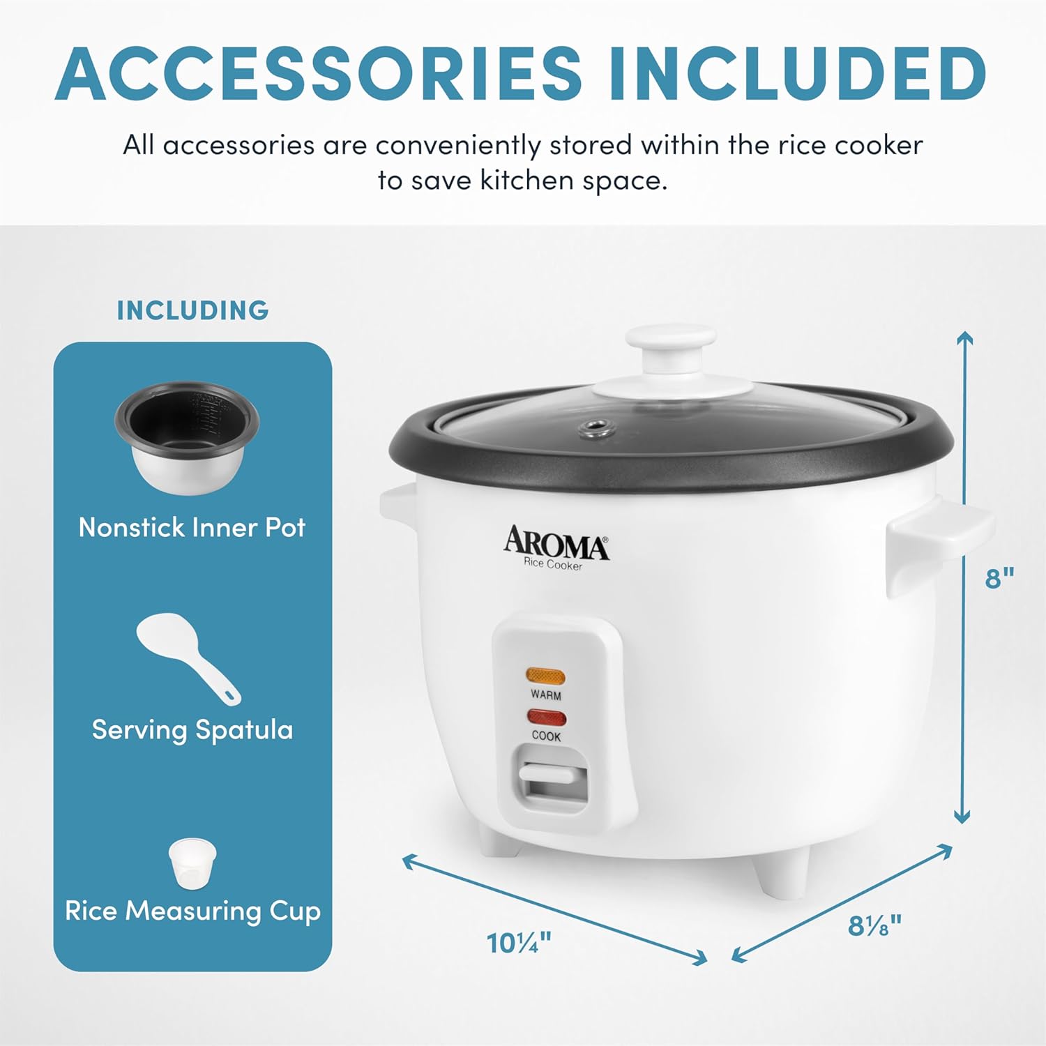 Aroma 6-Cup One Touch Rice Cooker - Image 5