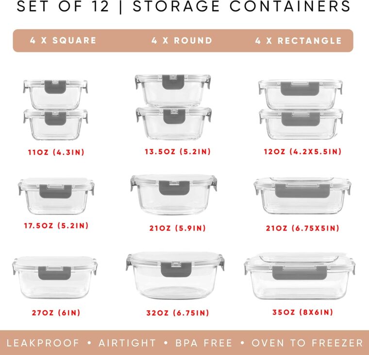 Borosilicate Glass Storage Containers with Lids - Image 3