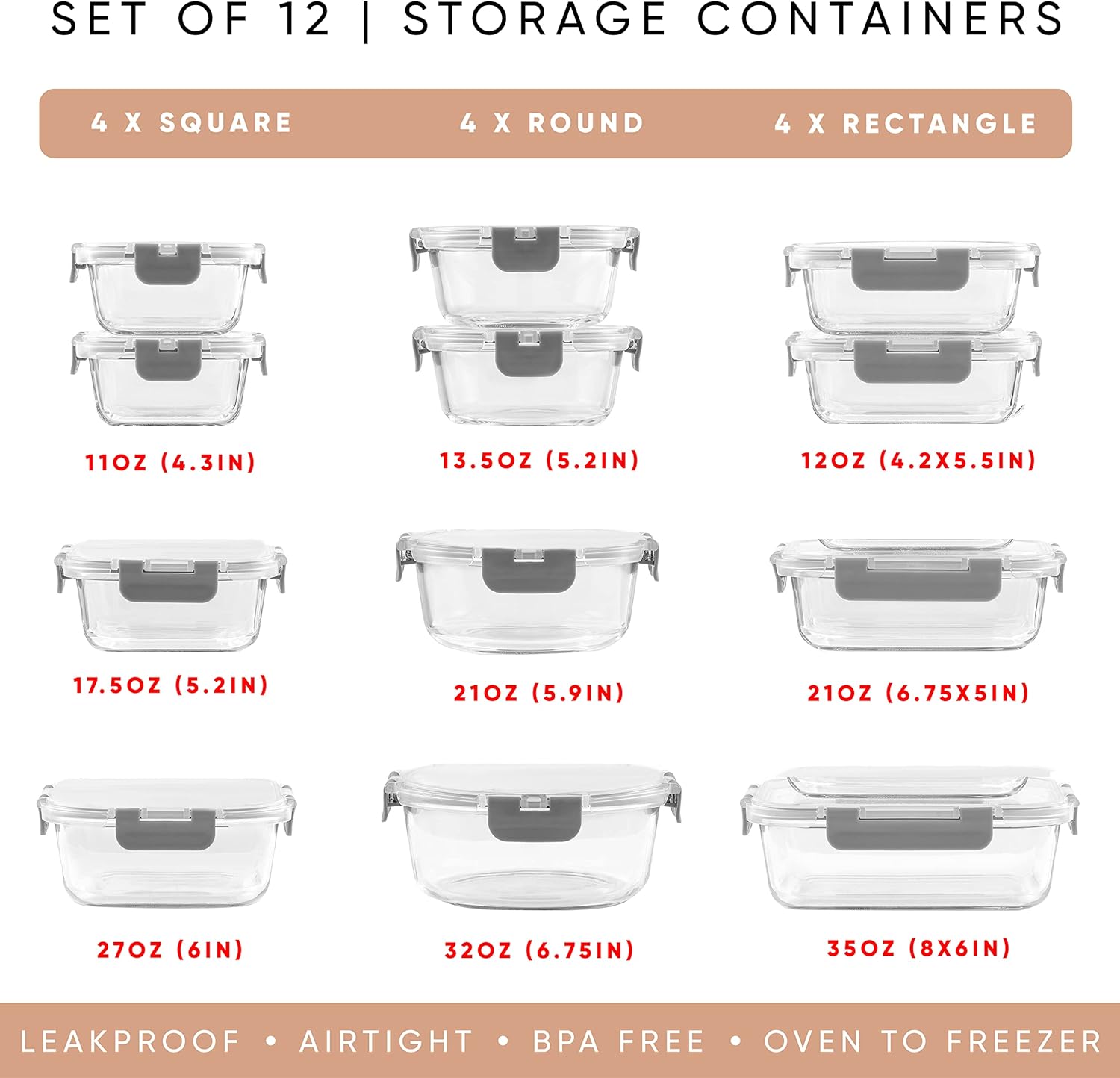 Borosilicate Glass Storage Containers with Lids - Image 3