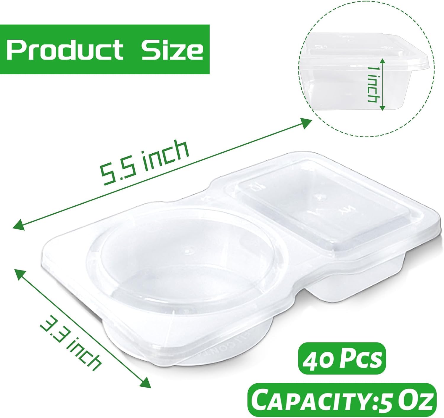Double Compartment Condiment Containers with Lids - Image 3