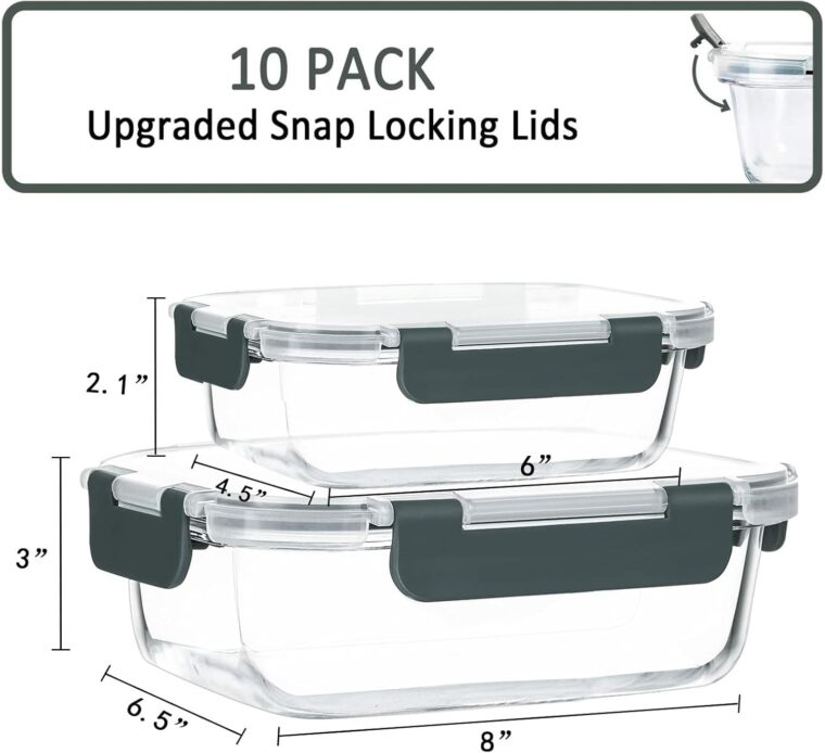 Glass Meal Prep Containers with Lids - Image 3