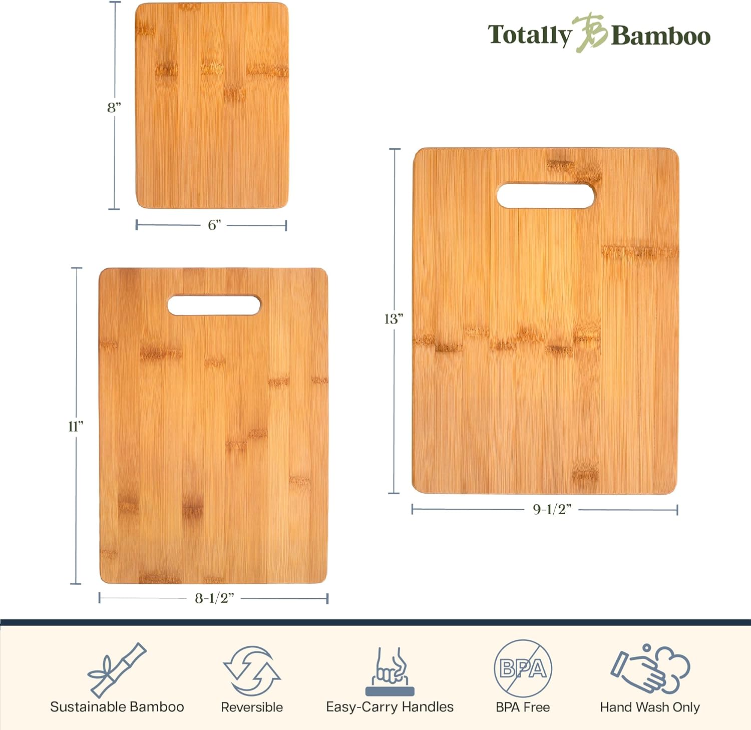 Totally Bamboo 3-Piece Bamboo Cutting Board Set - Image 8