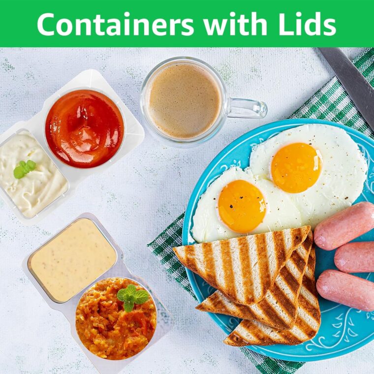 Double Compartment Condiment Containers with Lids - Image 7