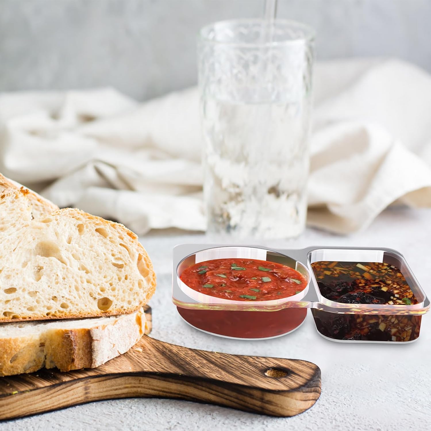 Double Compartment Condiment Containers with Lids - Image 9