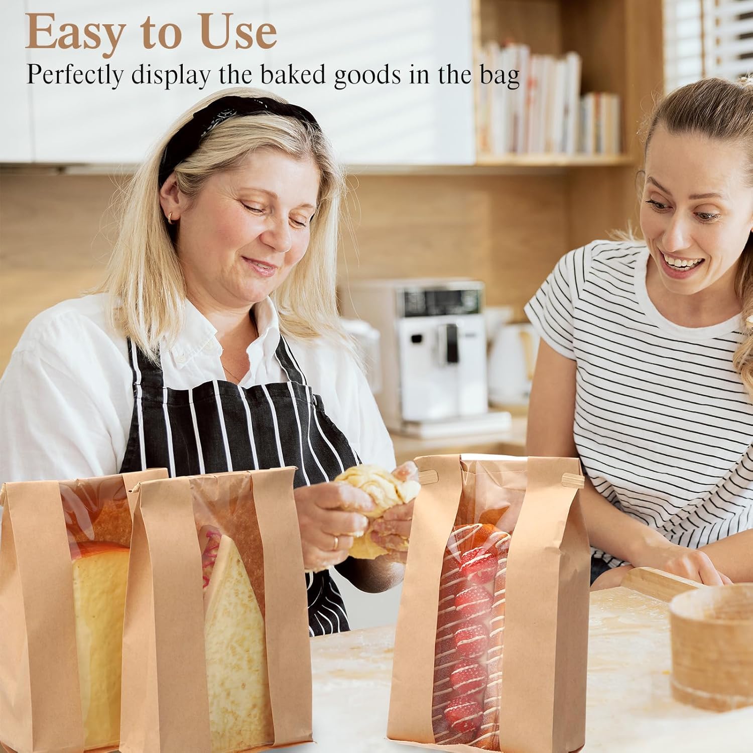 Brown Paper Bakery Bags with Window - Image 6