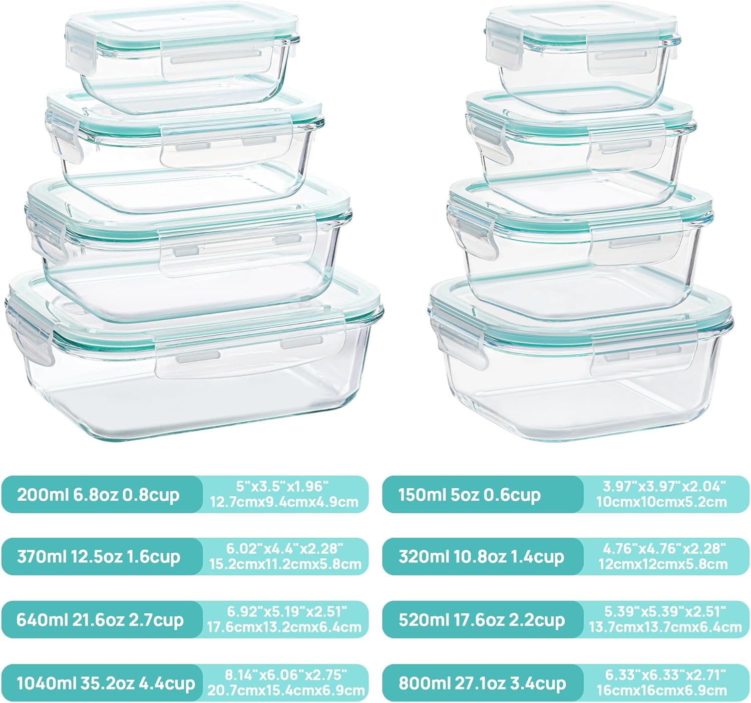 Glass Food Storage Containers with Airtight Lids - Image 3