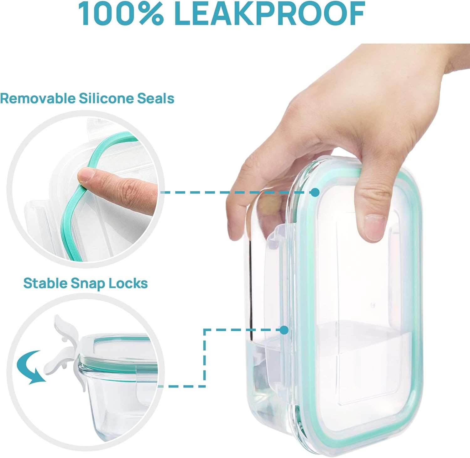 Glass Food Storage Containers with Airtight Lids - Image 4