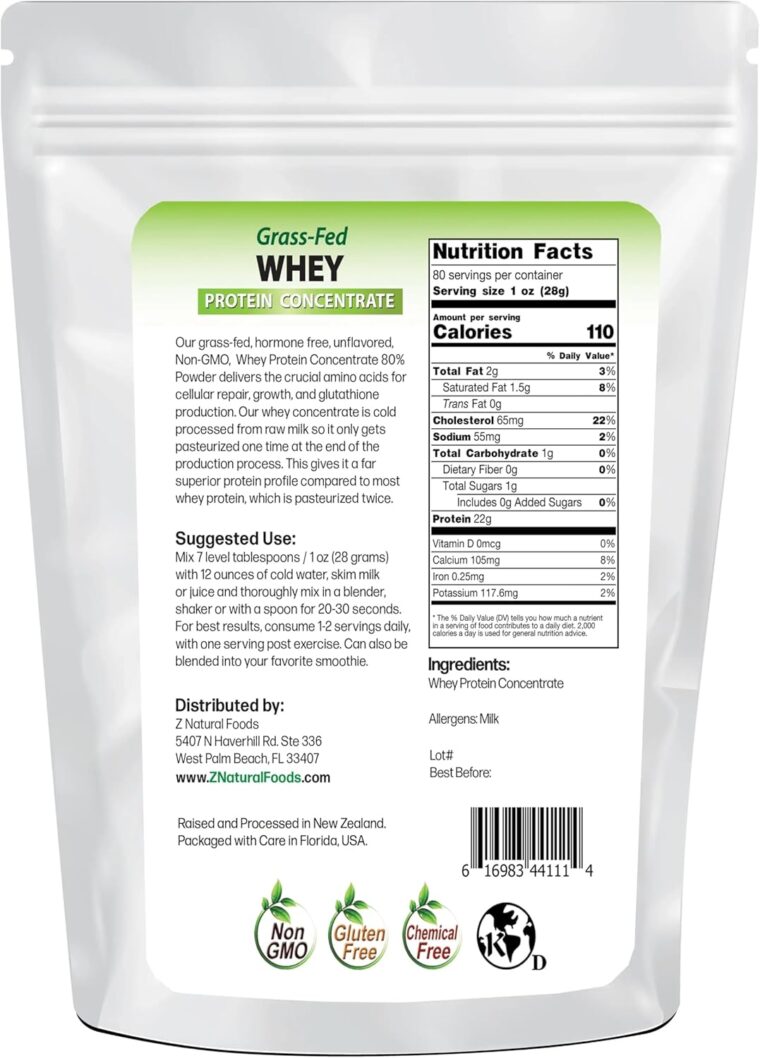 Z Natural Foods Grass-Fed Whey Protein Concentrate - Image 3