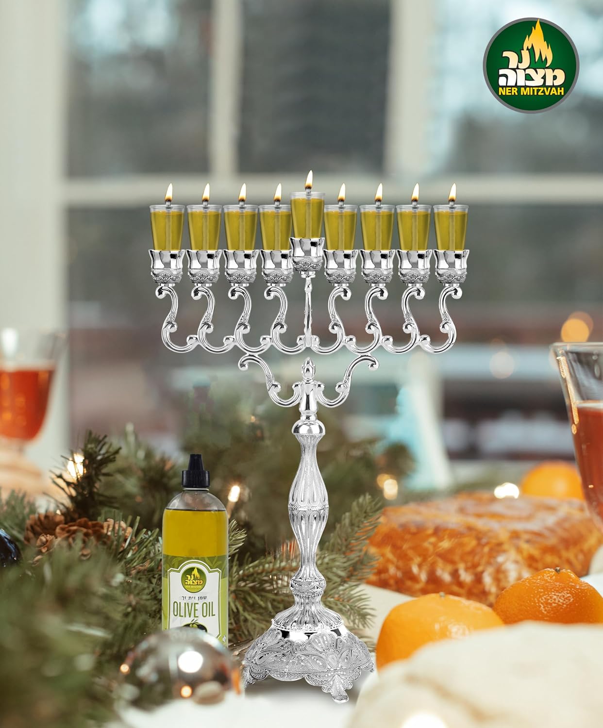 Ner Mitzvah Extra Virgin Olive Oil for Menorah and Candle Lighting - Image 4