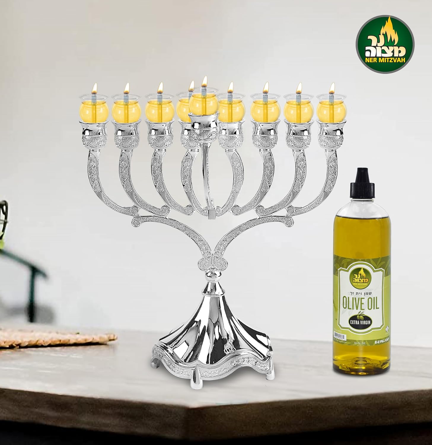 Ner Mitzvah Extra Virgin Olive Oil for Menorah and Candle Lighting - Image 5