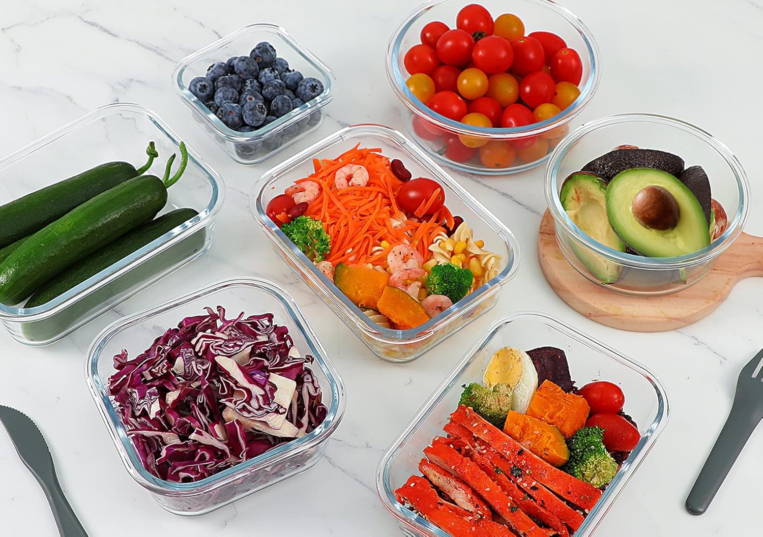 Glass Food Storage Containers with Upgraded Snap Locking Lids - Image 8