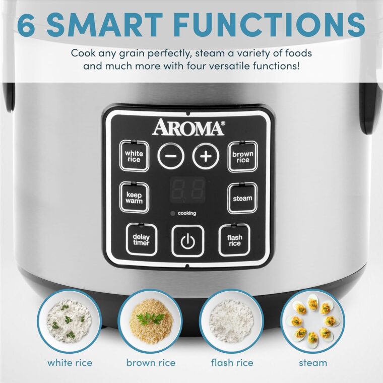 AROMA 4-Cup Digital Rice Cooker and Steamer - Image 5