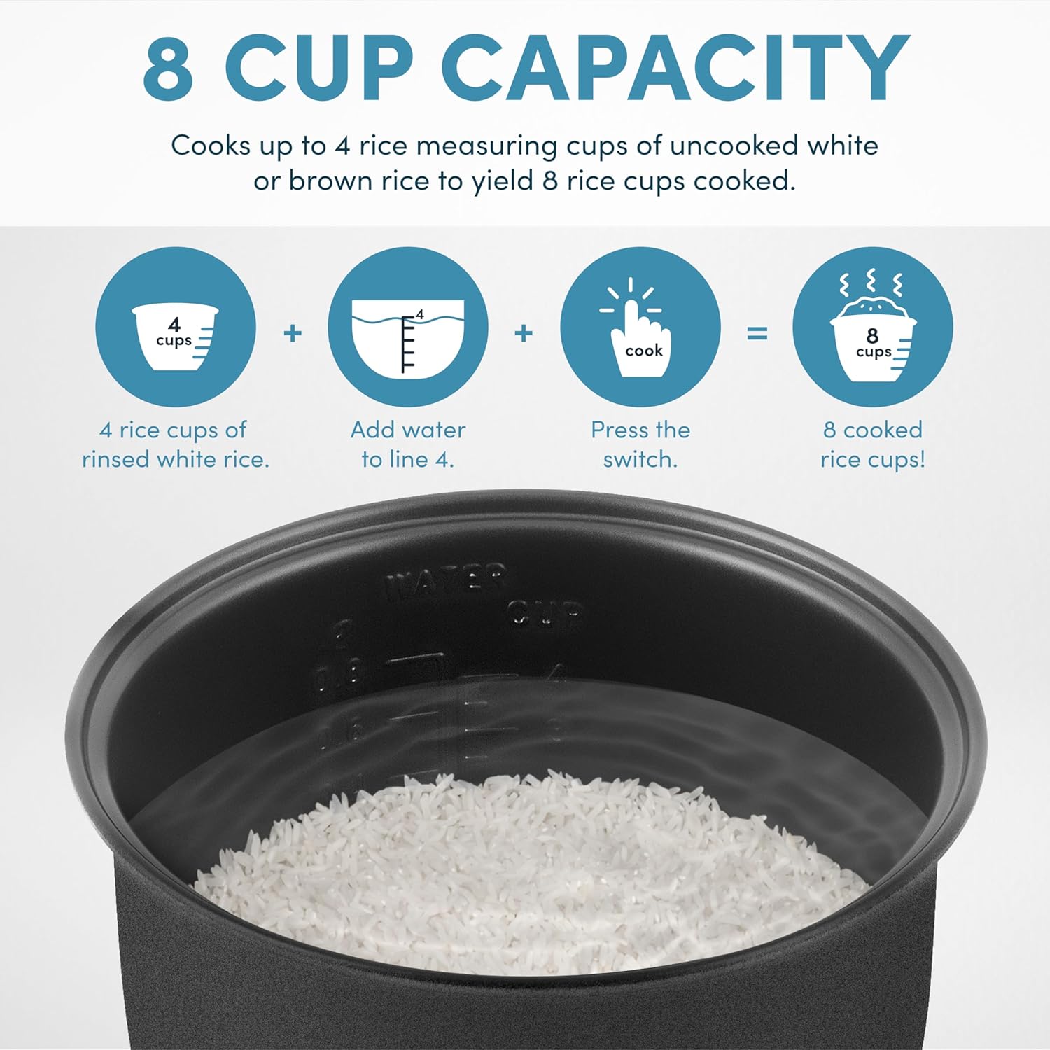 AROMA 4-Cup Digital Rice Cooker and Steamer - Image 6