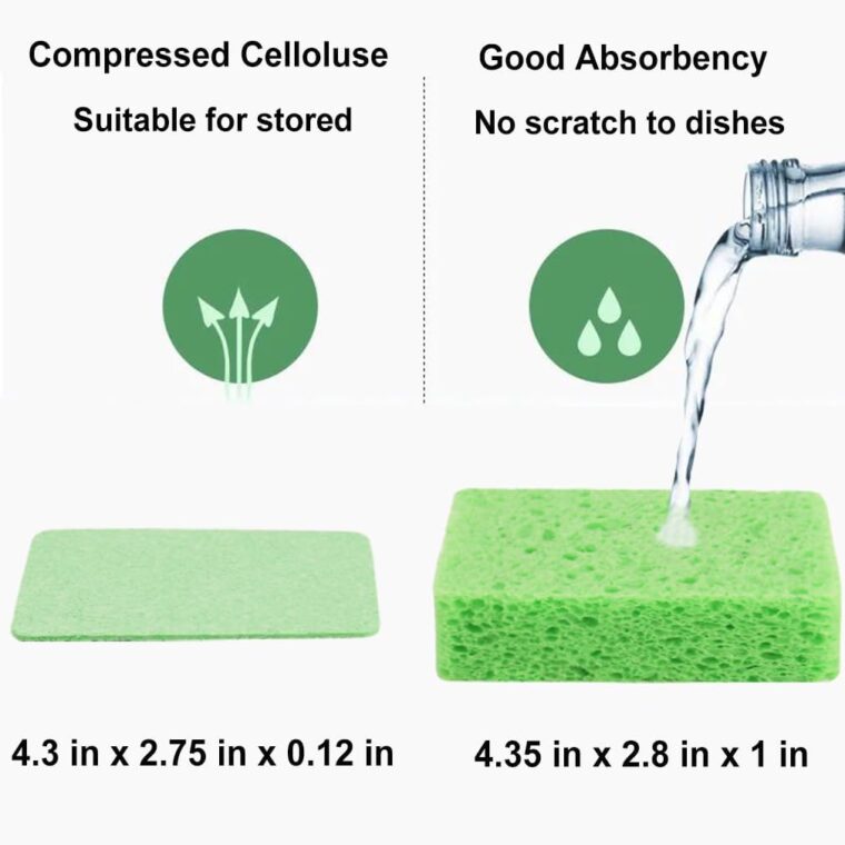 Natural Cellulose Sponges for Kitchen and Bathroom - Image 3