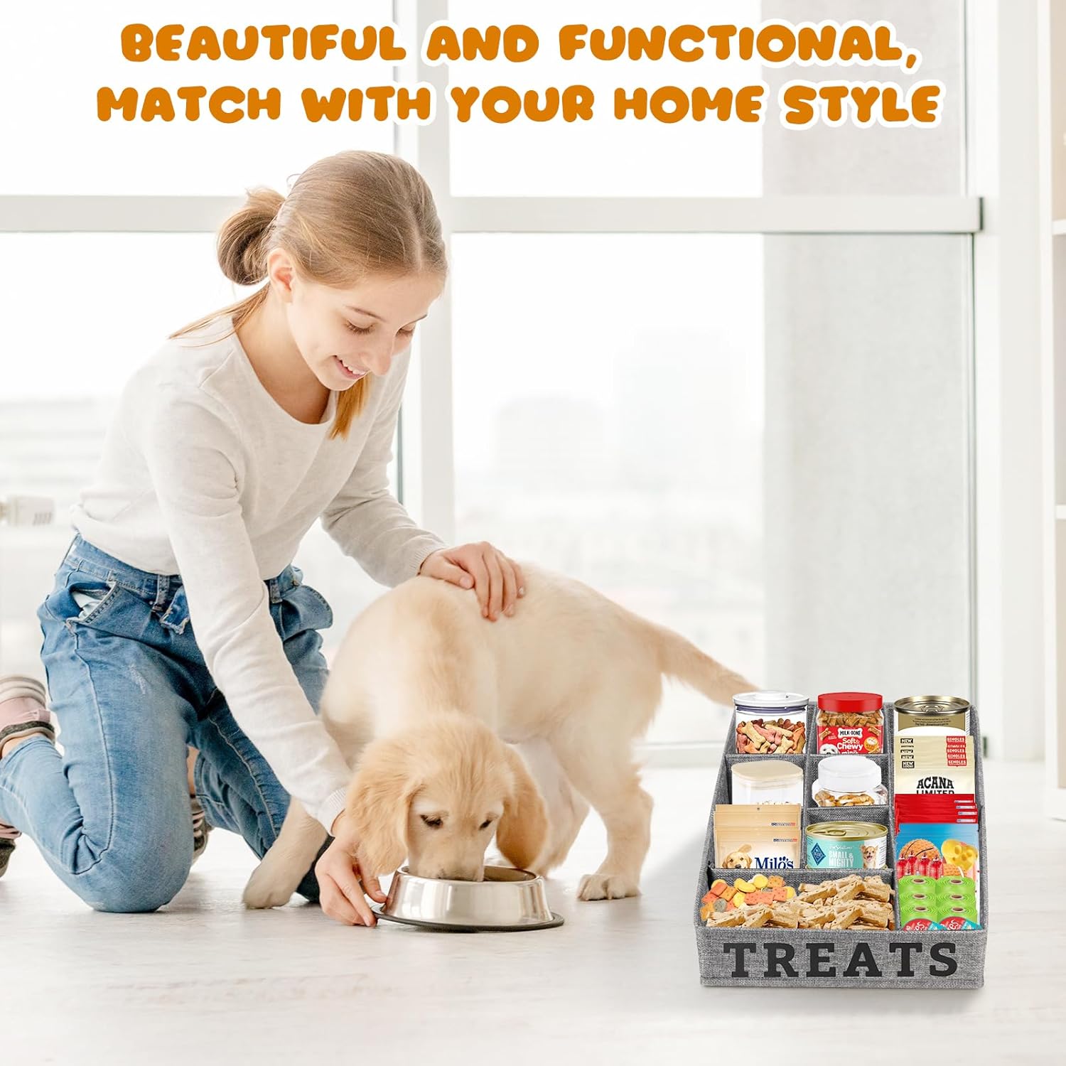 Collapsible Pet Treat Storage Container with 10 Compartments - Image 4