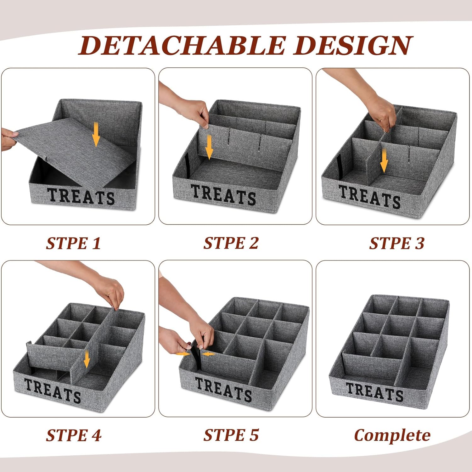 Collapsible Pet Treat Storage Container with 10 Compartments - Image 7
