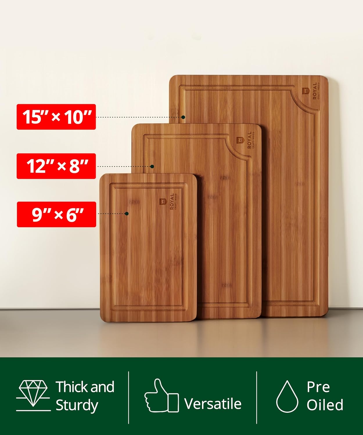 ROYAL CRAFT WOOD Wooden Cutting Boards Set - Image 4