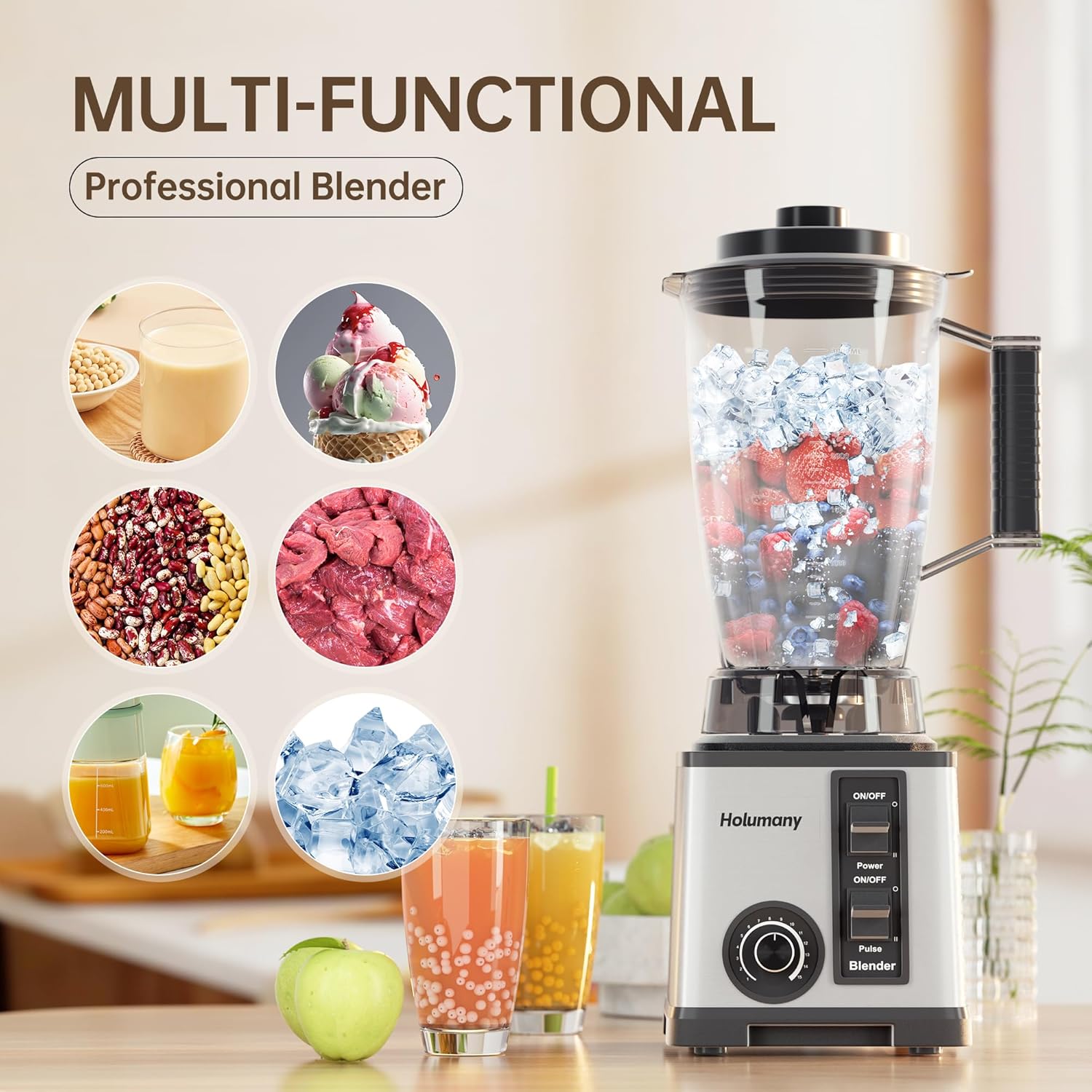 1200W Countertop Blender and Food Processor Combo - Image 3
