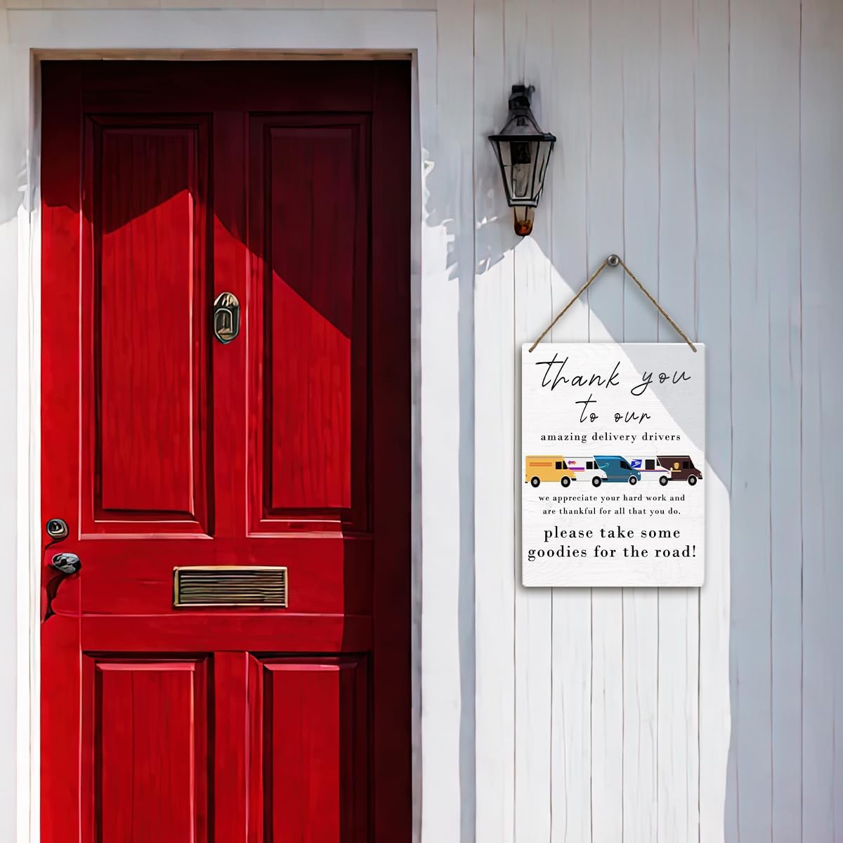 Wooden Thank You Sign for Delivery Drivers with Free Snacks - Image 6