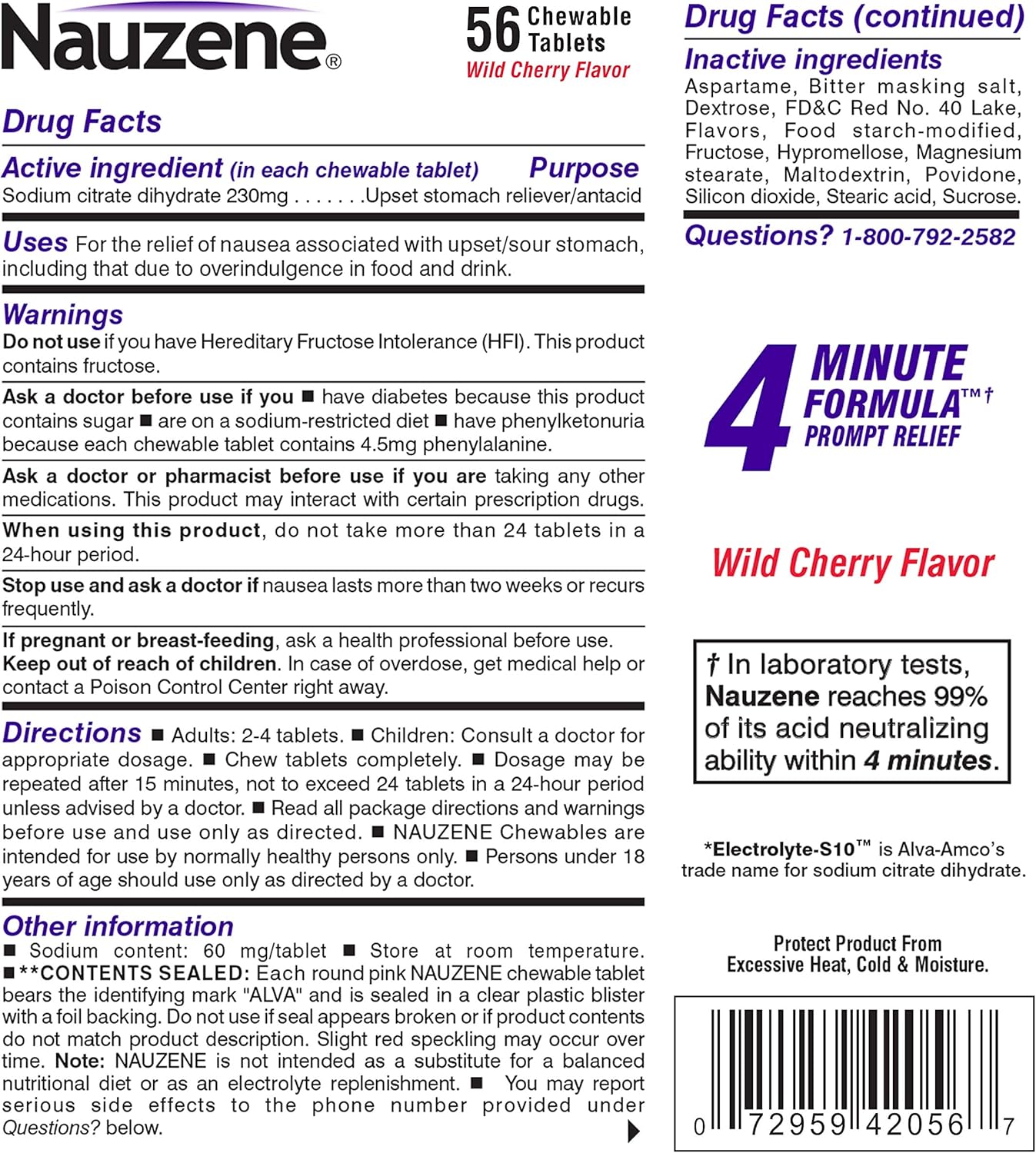 Nauzene Non-Drowsy Upset Stomach & Nausea Relief Chewable Tablets - Image 7
