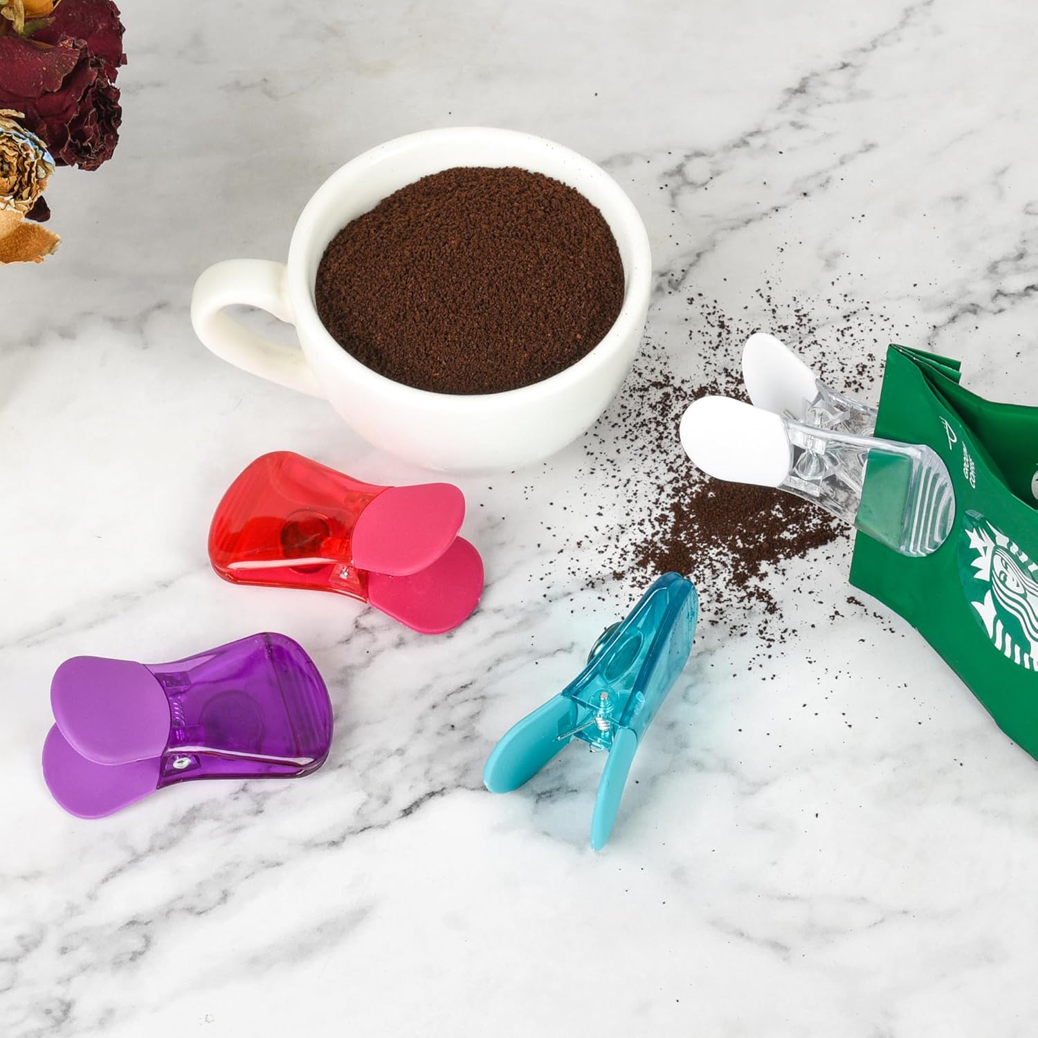 12Pcs Assorted Colors Chip Clips with Magnet - Image 7