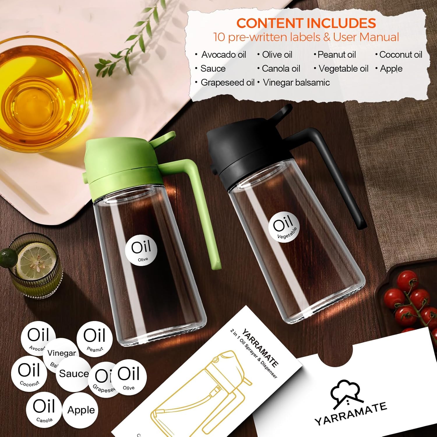 YARRAMATE Glass Olive Oil Sprayer - Image 3