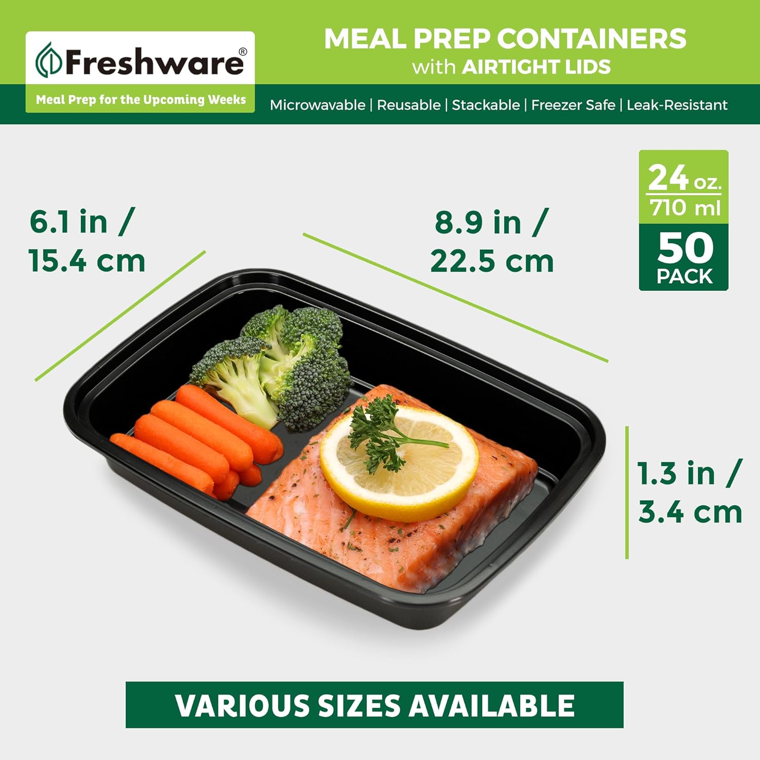 Freshware 24oz Meal Prep Containers - Image 5