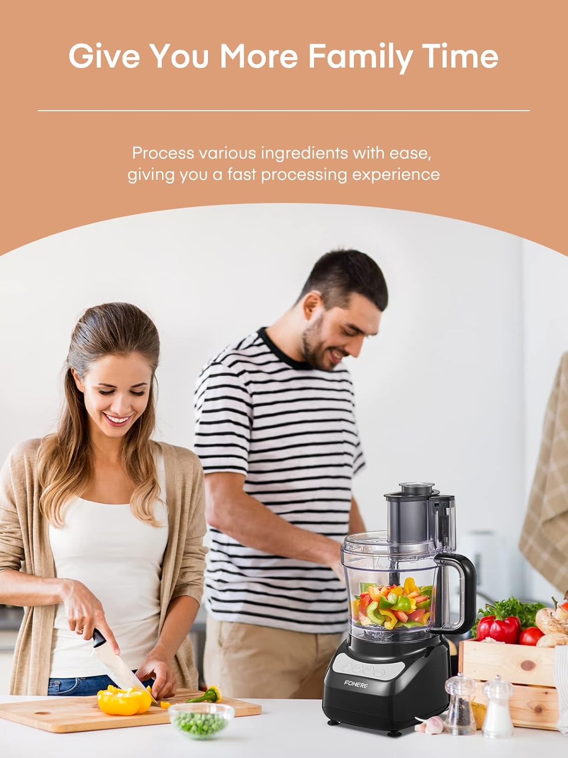 FOHERE 2-in-1 Food Processor & Meat Grinder - Image 9