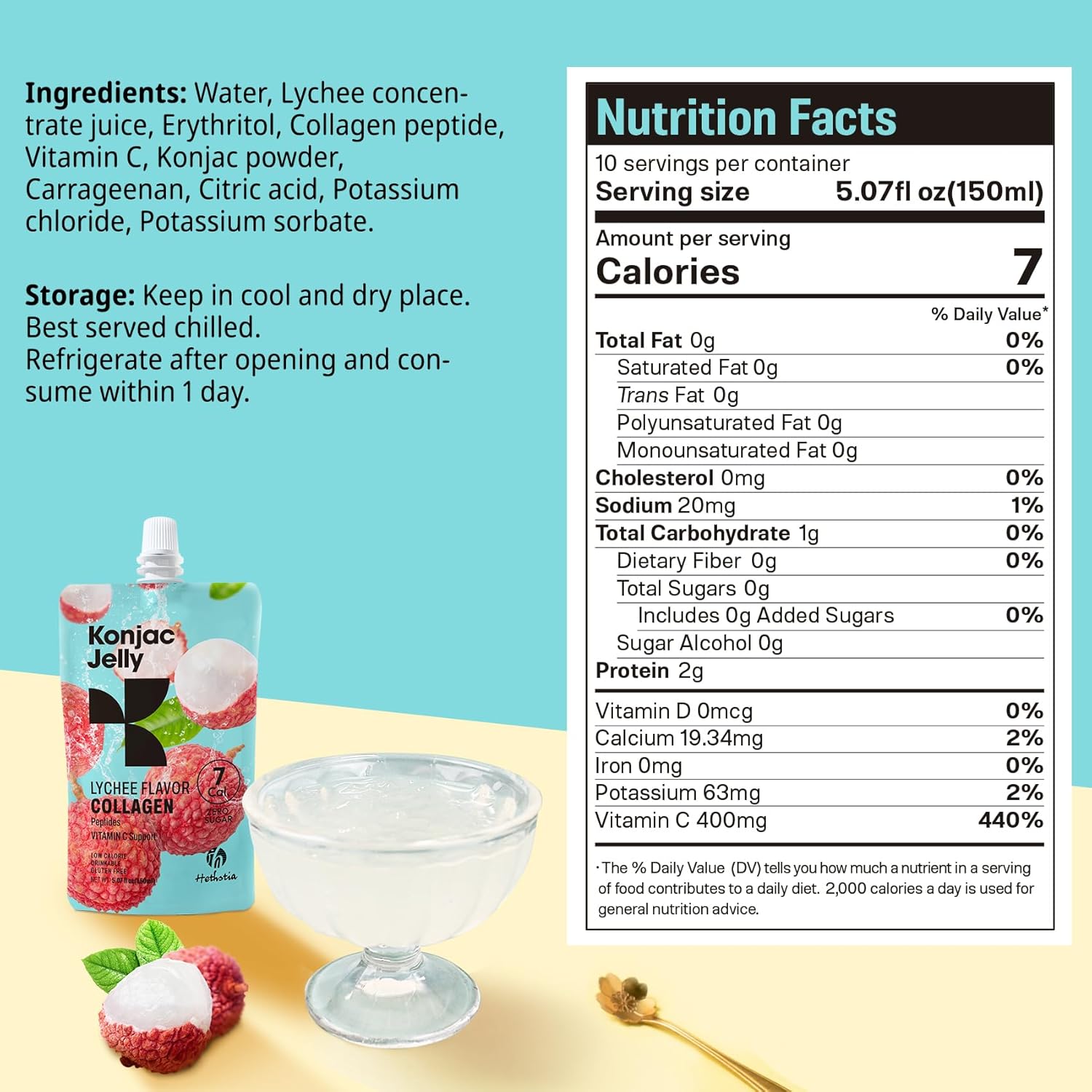 Konjac Jelly Lychee Flavor Low Calorie Healthy Snack - Image 4