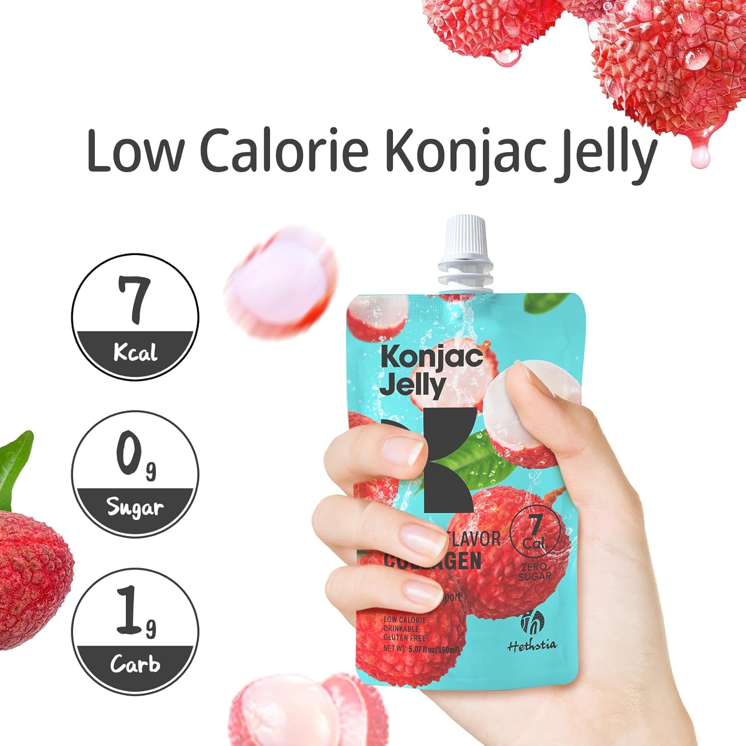 Konjac Jelly Lychee Flavor Low Calorie Healthy Snack - Image 5