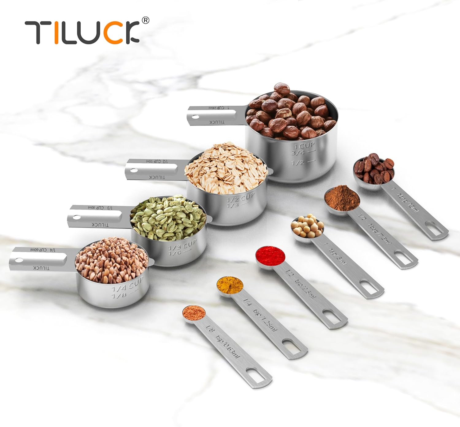 Stainless Steel Measuring Cups & Spoons Set - Image 6