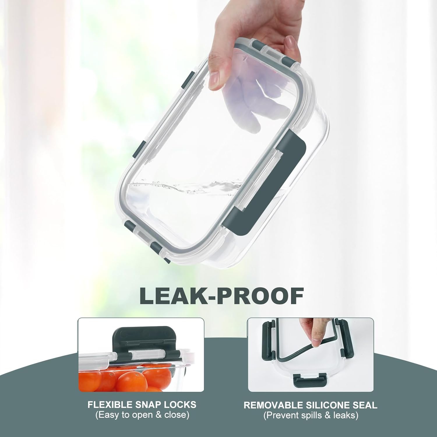 Glass Food Storage Containers with Lids - Image 3