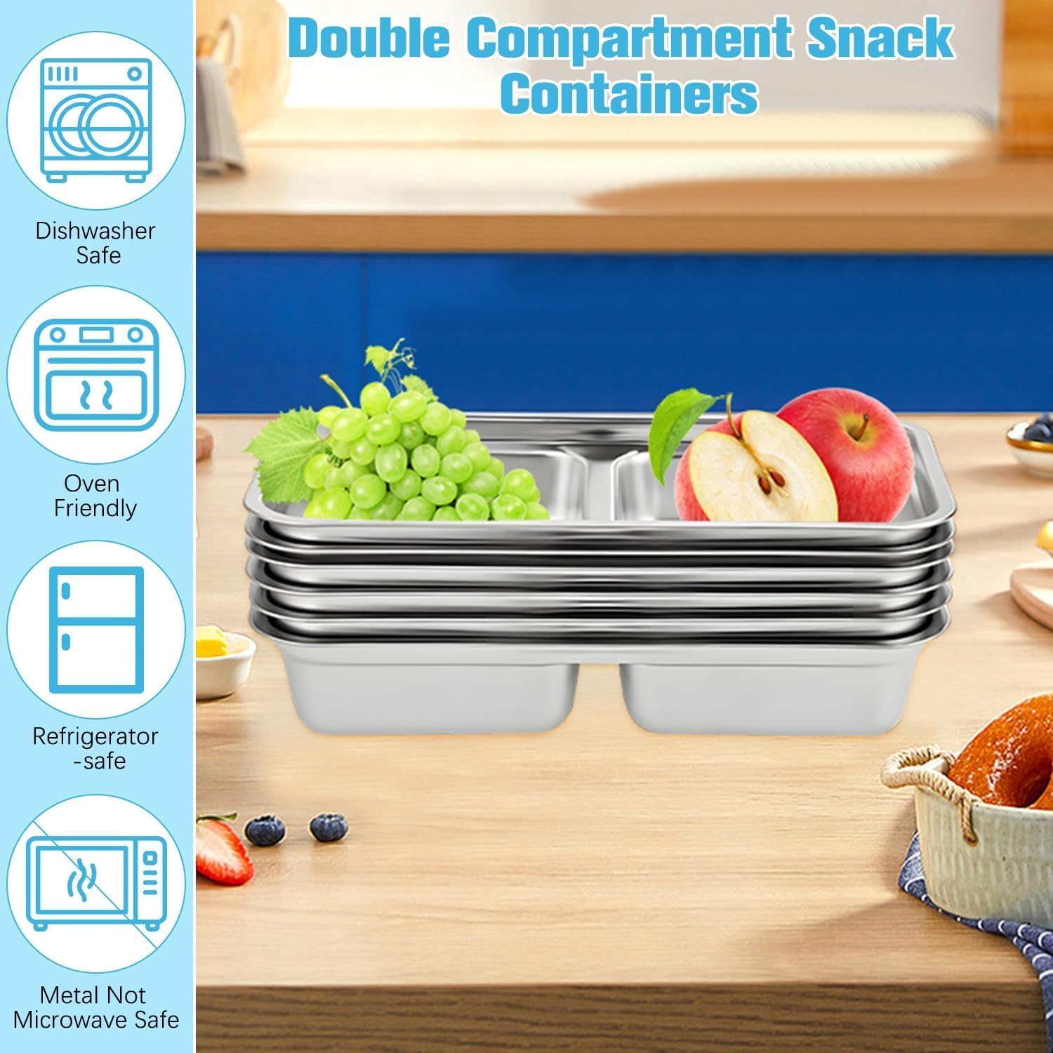 Stainless Steel Snack Containers with Lids - Image 5