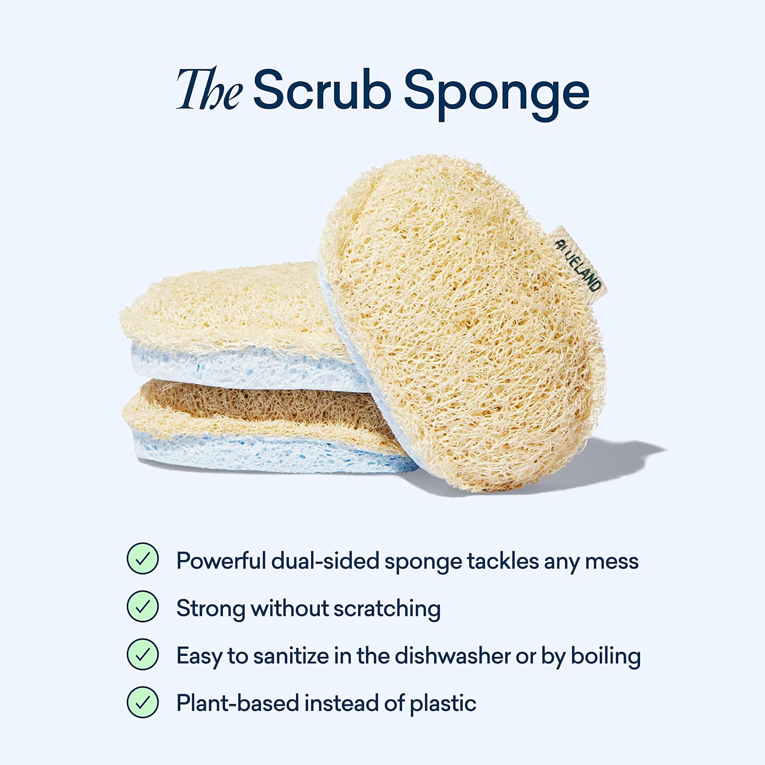 BLUELAND Plant-Based Dual-Sided Scrub Sponge - Image 4