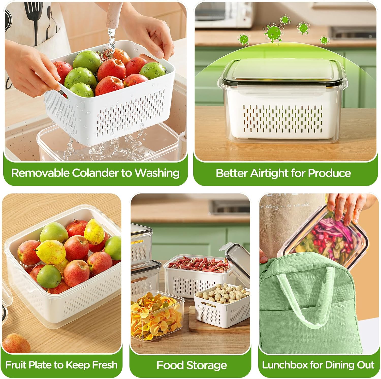 Fruit Storage Container with Removable Colander - Image 8