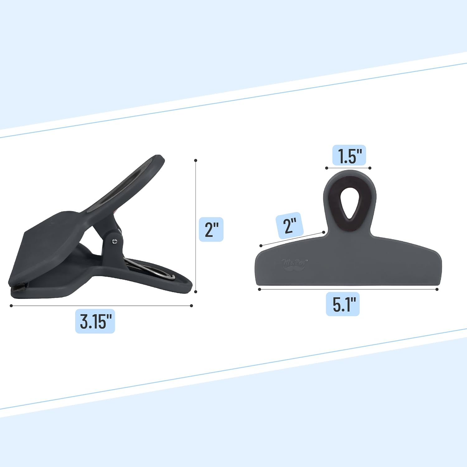 Magnetic Bag Clips 4 Pack Heavy Duty Grey Shades - Image 4