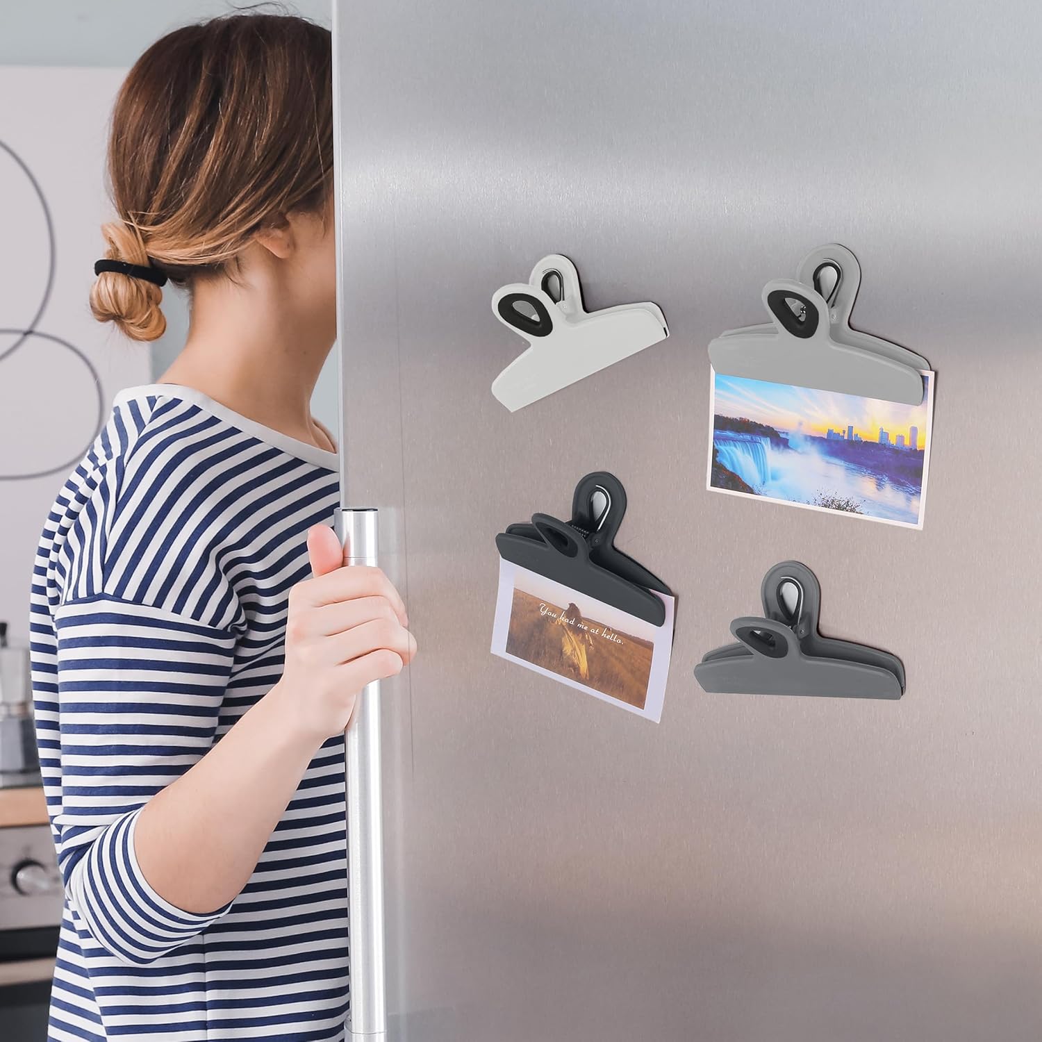 Magnetic Bag Clips 4 Pack Heavy Duty Grey Shades - Image 9