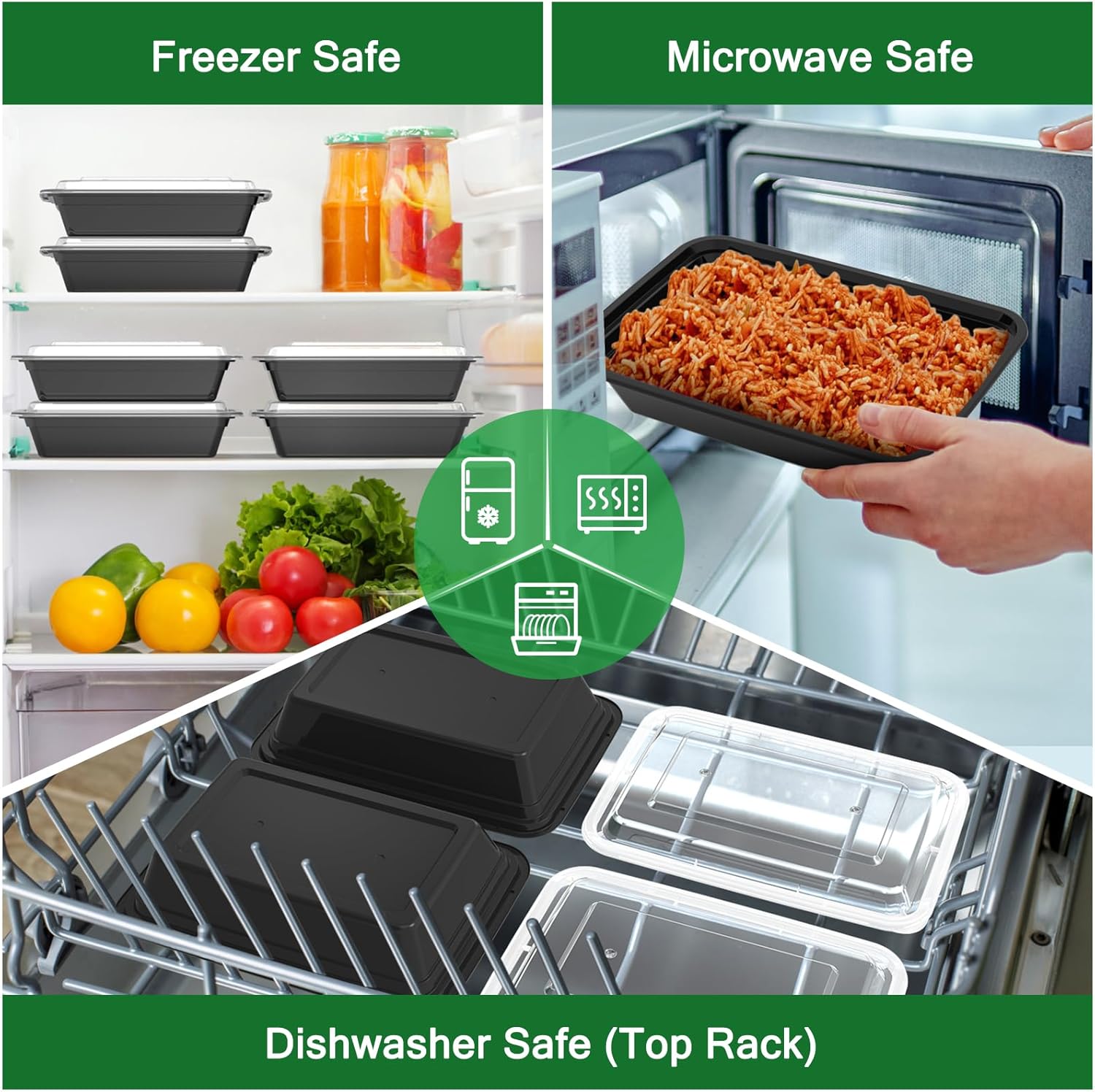 32 oz Reusable Meal Prep Containers with Lids - Image 6