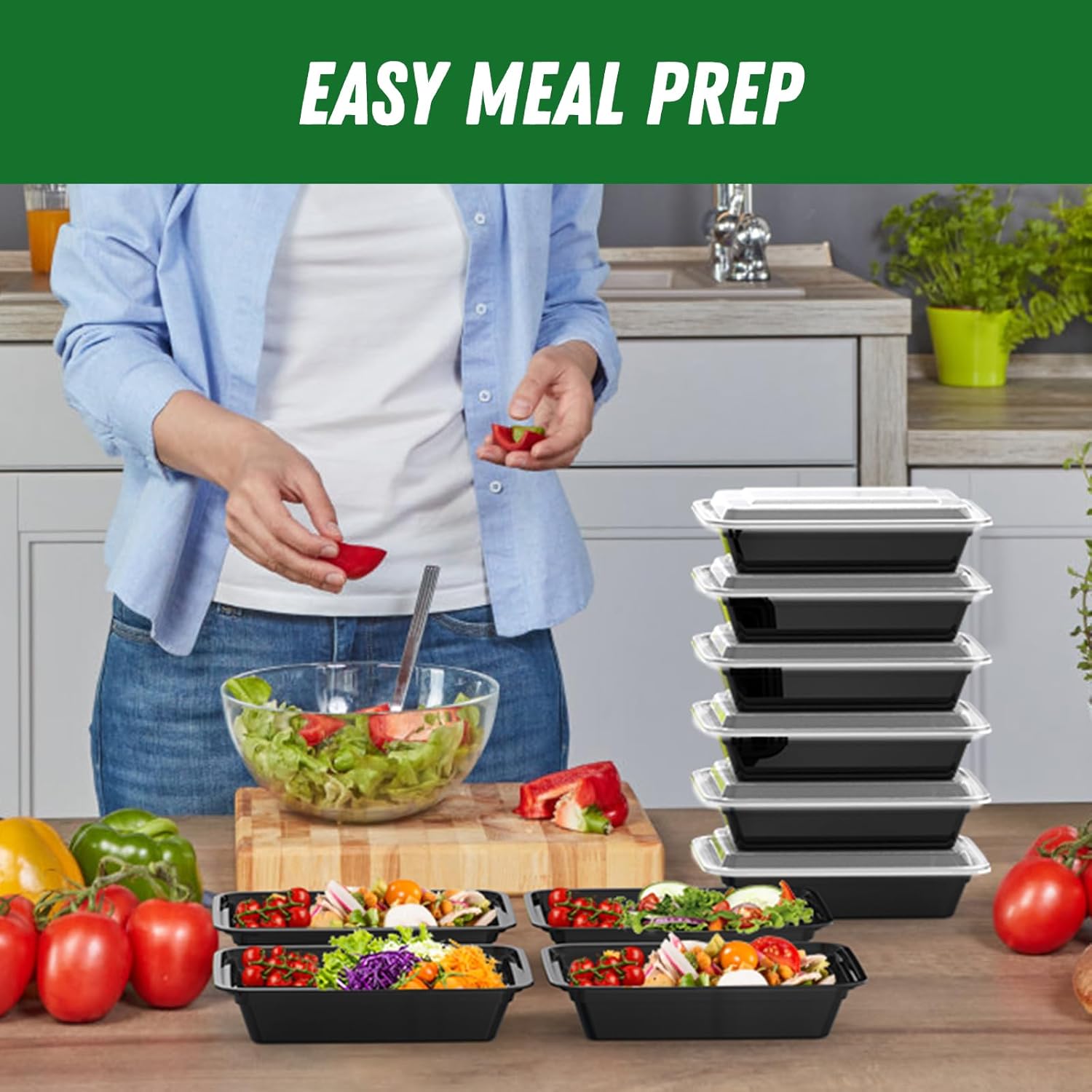 32 oz Reusable Meal Prep Containers with Lids - Image 7