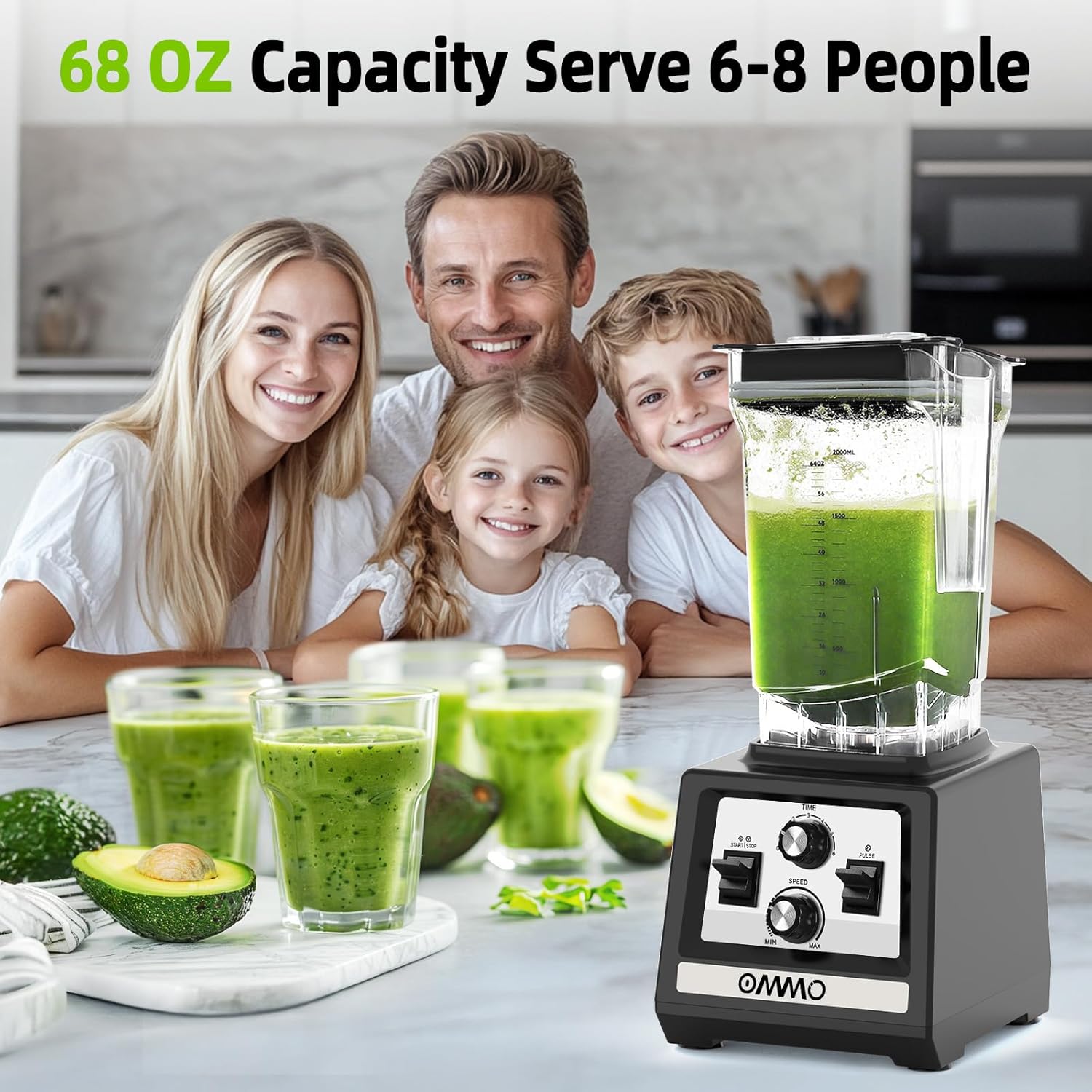 OMMO 1800W Blender for Smoothies and Frozen Drinks - Image 6