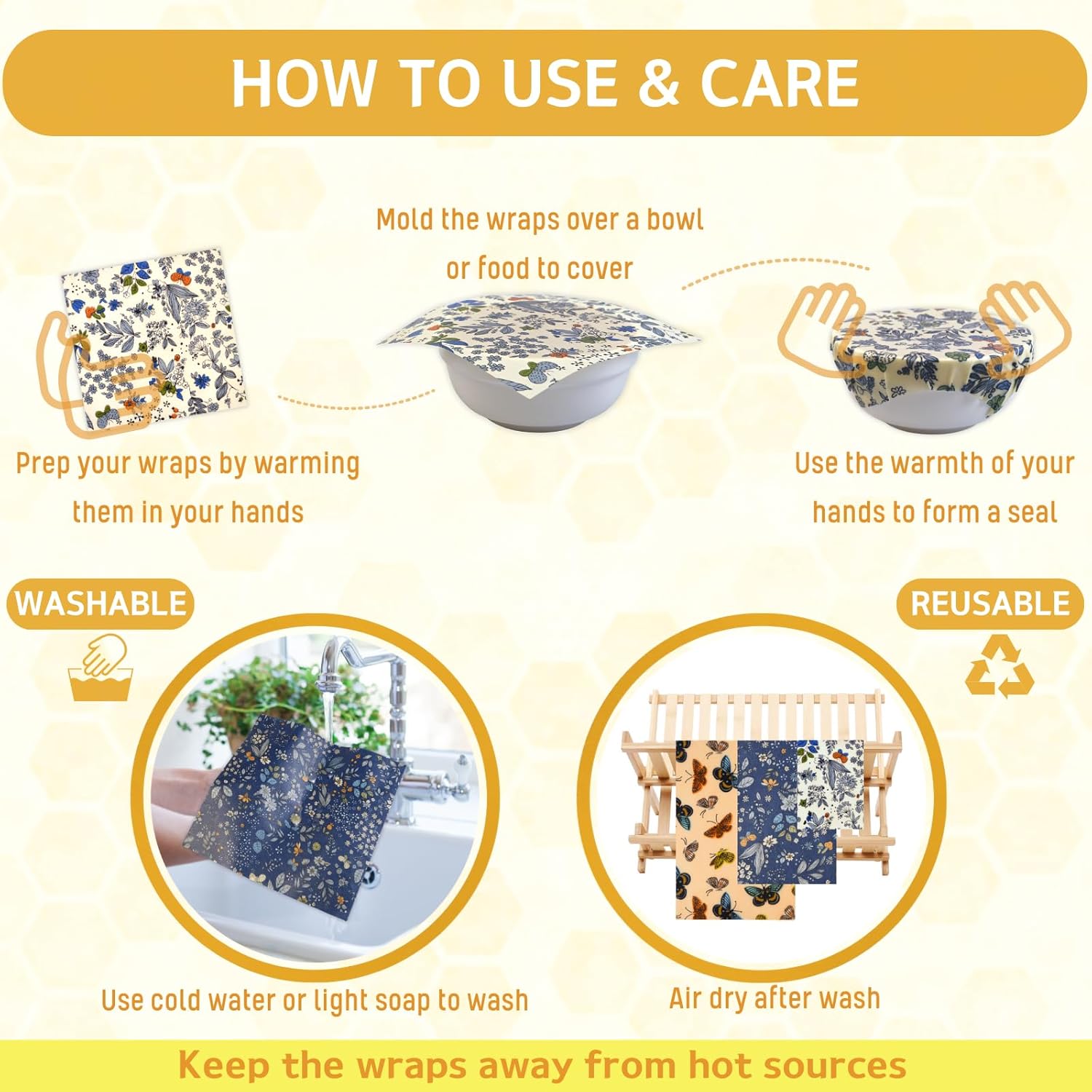 Reusable Beeswax Food Wraps - Image 5