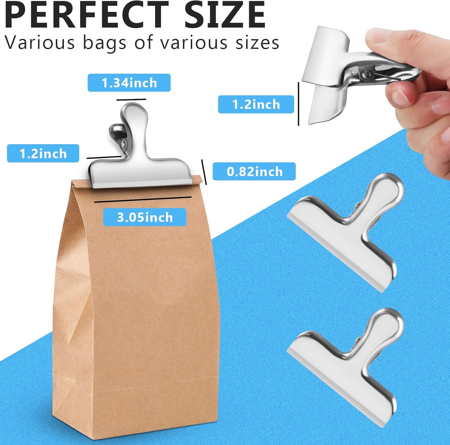 Stainless Steel Chip Clips - Image 3